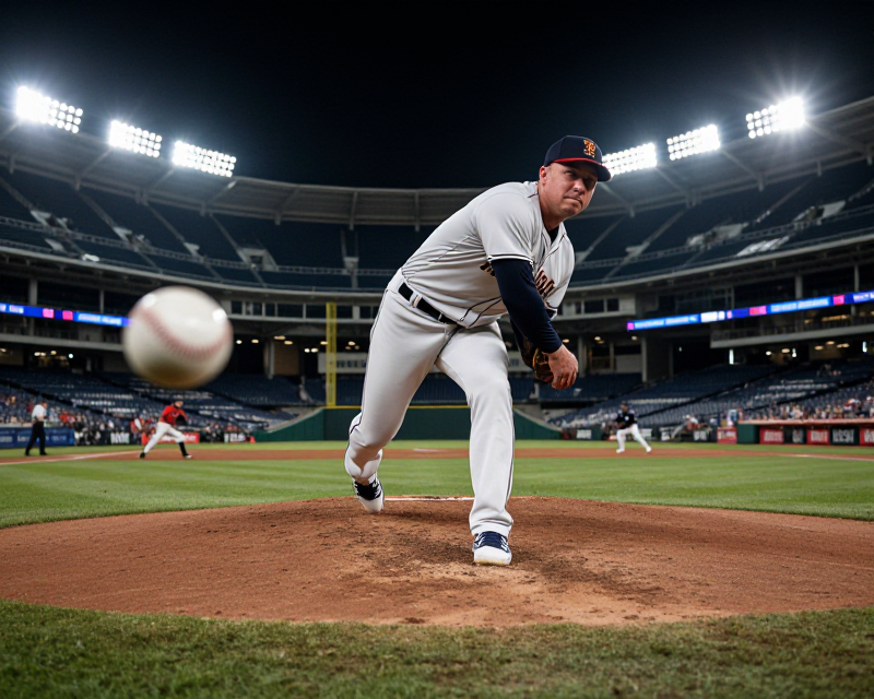 Dramatic Baseball Pitcher Scene