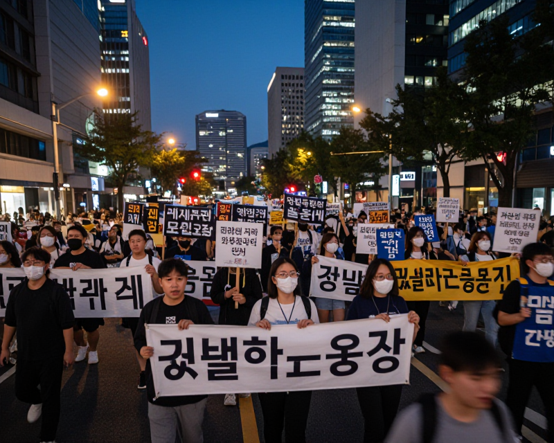 Protest Scene in Yeouido
