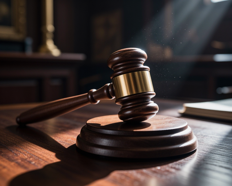Dramatic Gavel in Government Office