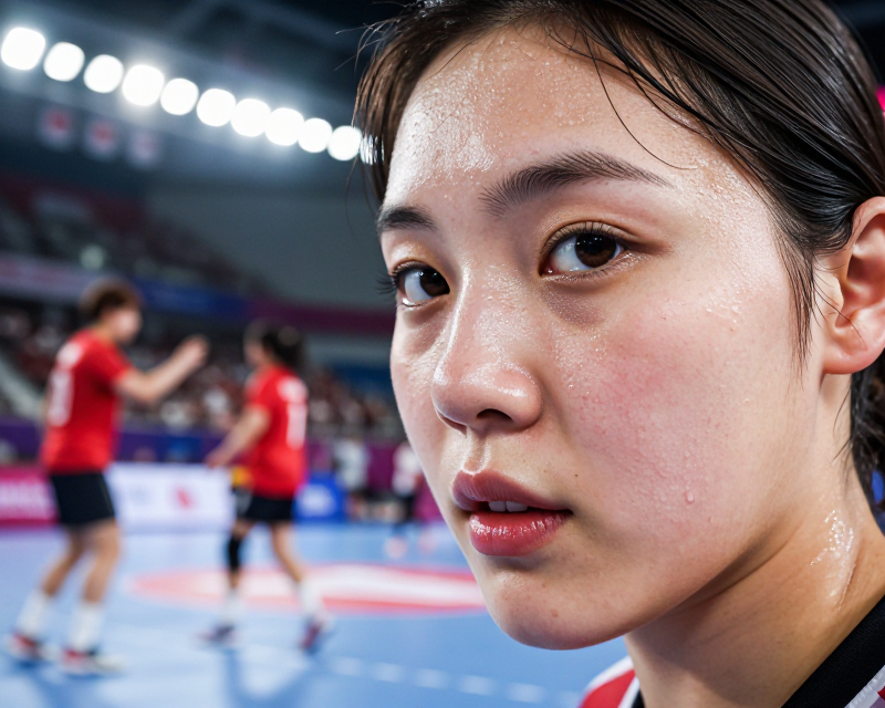 Determined Handball Player