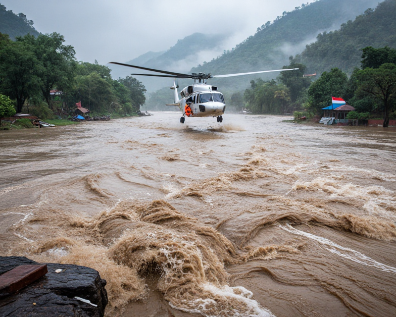 Nepal Flood Rescue Scene