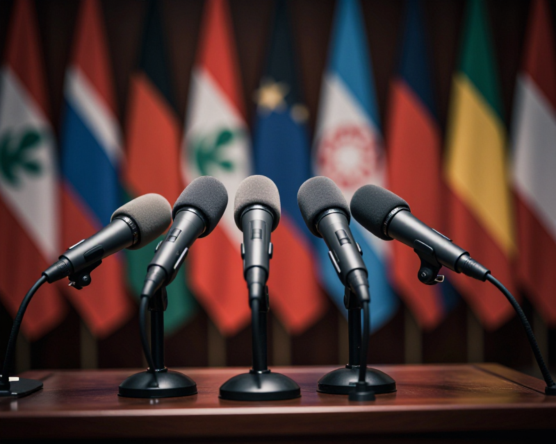 Diplomatic Podium Scene