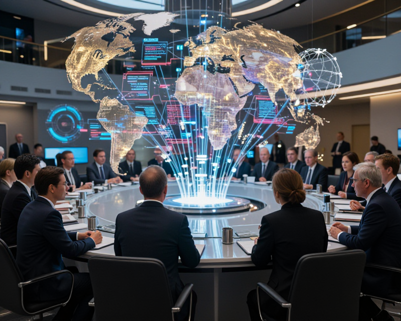 Futuristic AI and Global Innovation Concept