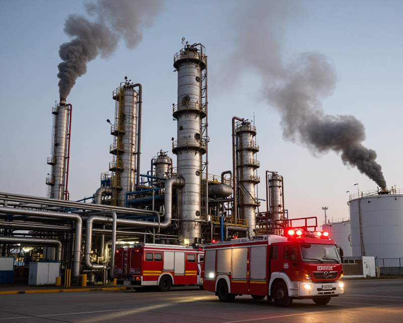 Ulsan Industrial Fire Scene